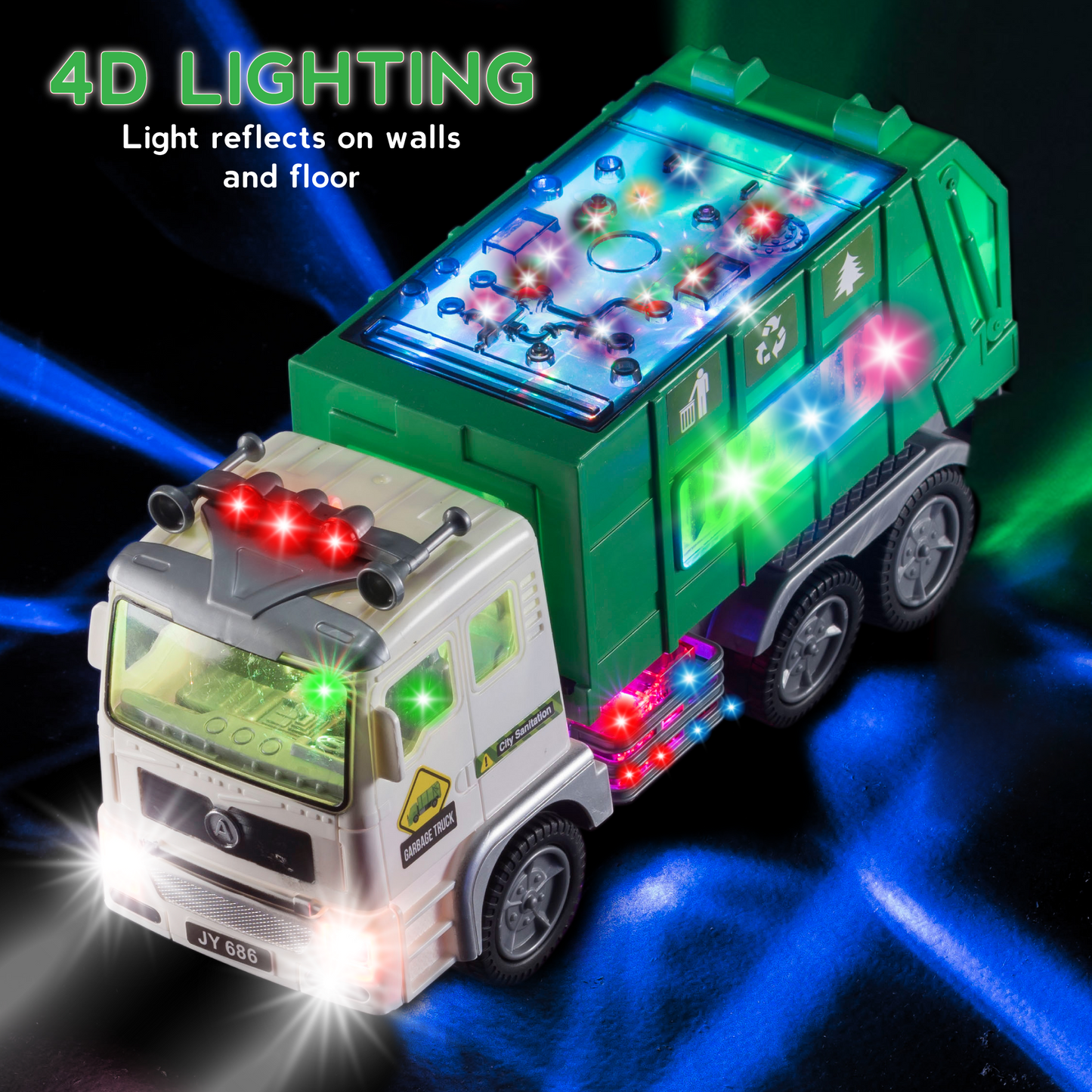 Toy Garbage Truck with 4D Lights & Sounds