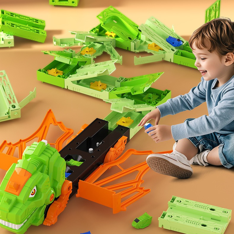 Dinosaur Track Race Car Toy Set
