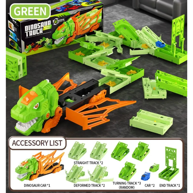 Dinosaur Track Race Car Toy Set