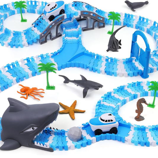 Ocean Theme Flexible Race Car Tracks for Kids