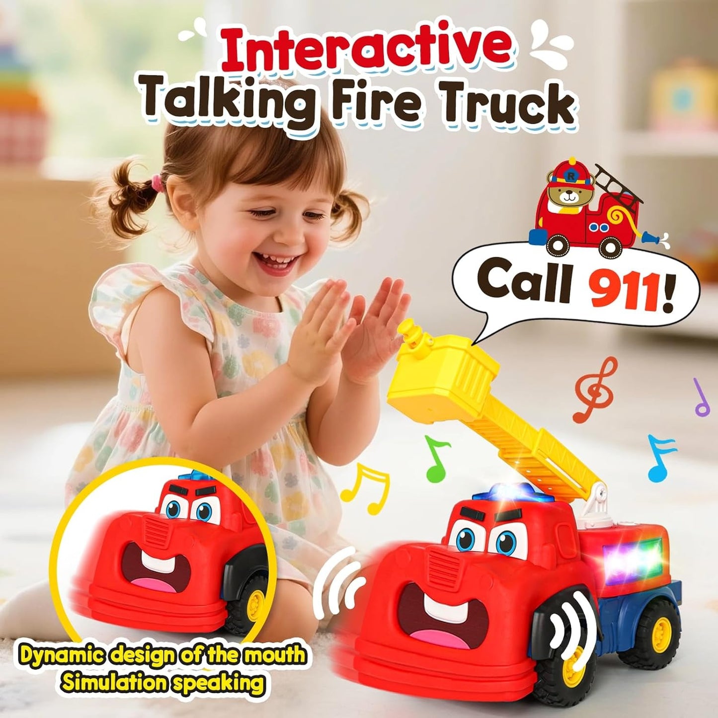 Interactive Talking Fire Truck Toy