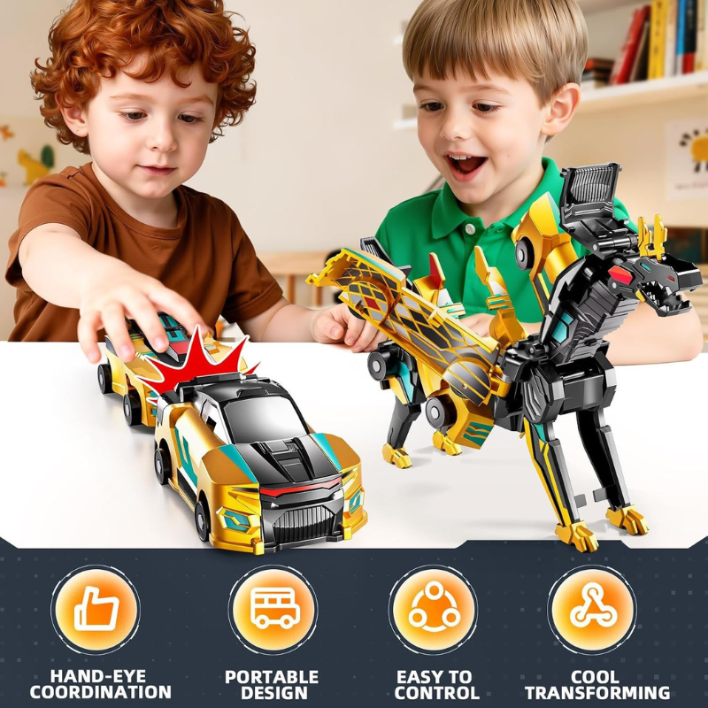 Magnet Transforming Dinosaur Car Toy