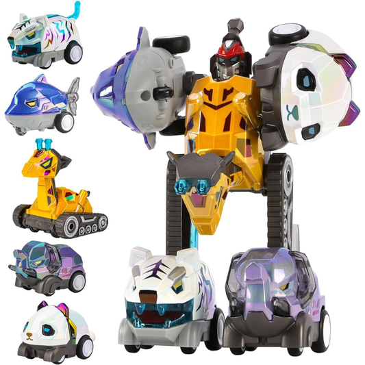 5-in-1 Transformer Pull Back Toy Cars for Ages 5-7