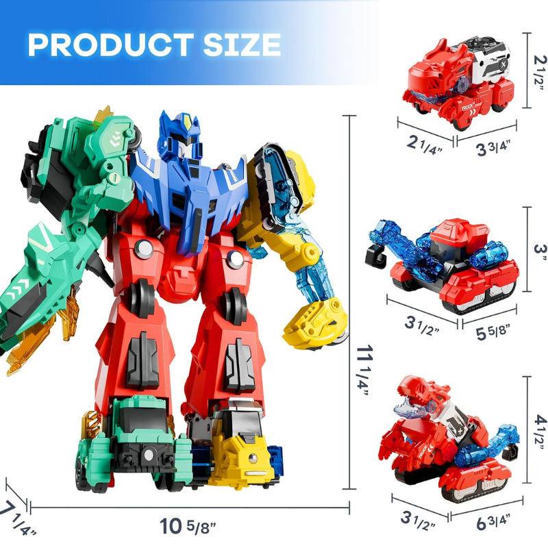 6-in-1 Dinosaur Transform Robot Toy