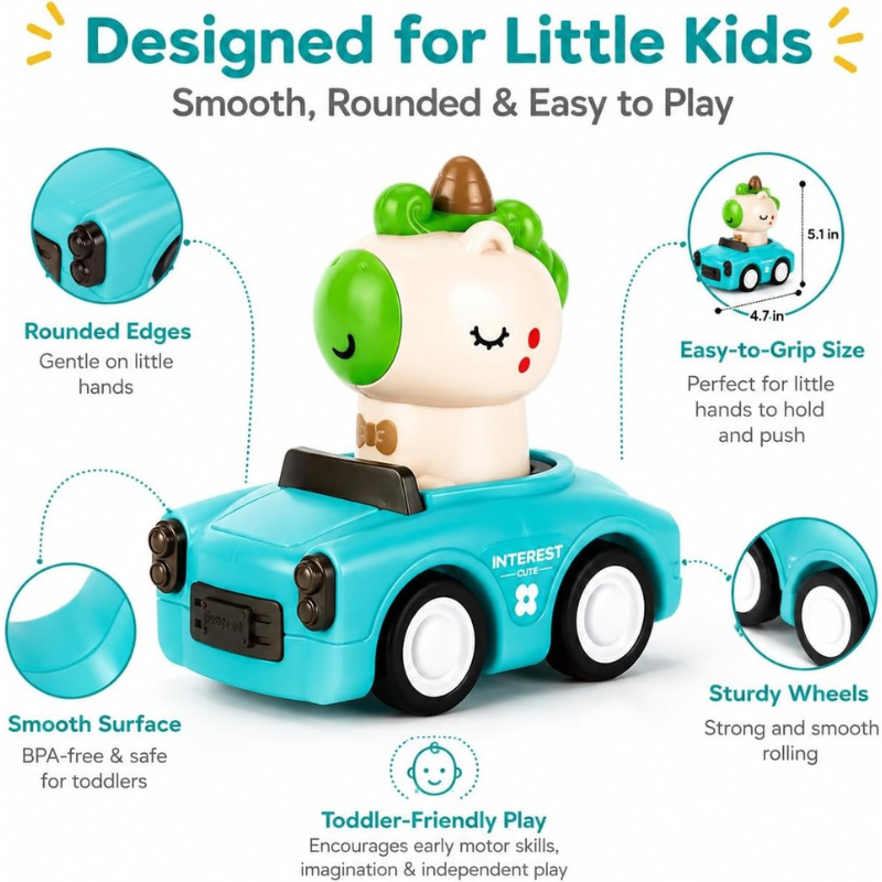 Friction Powered Push Animal Car