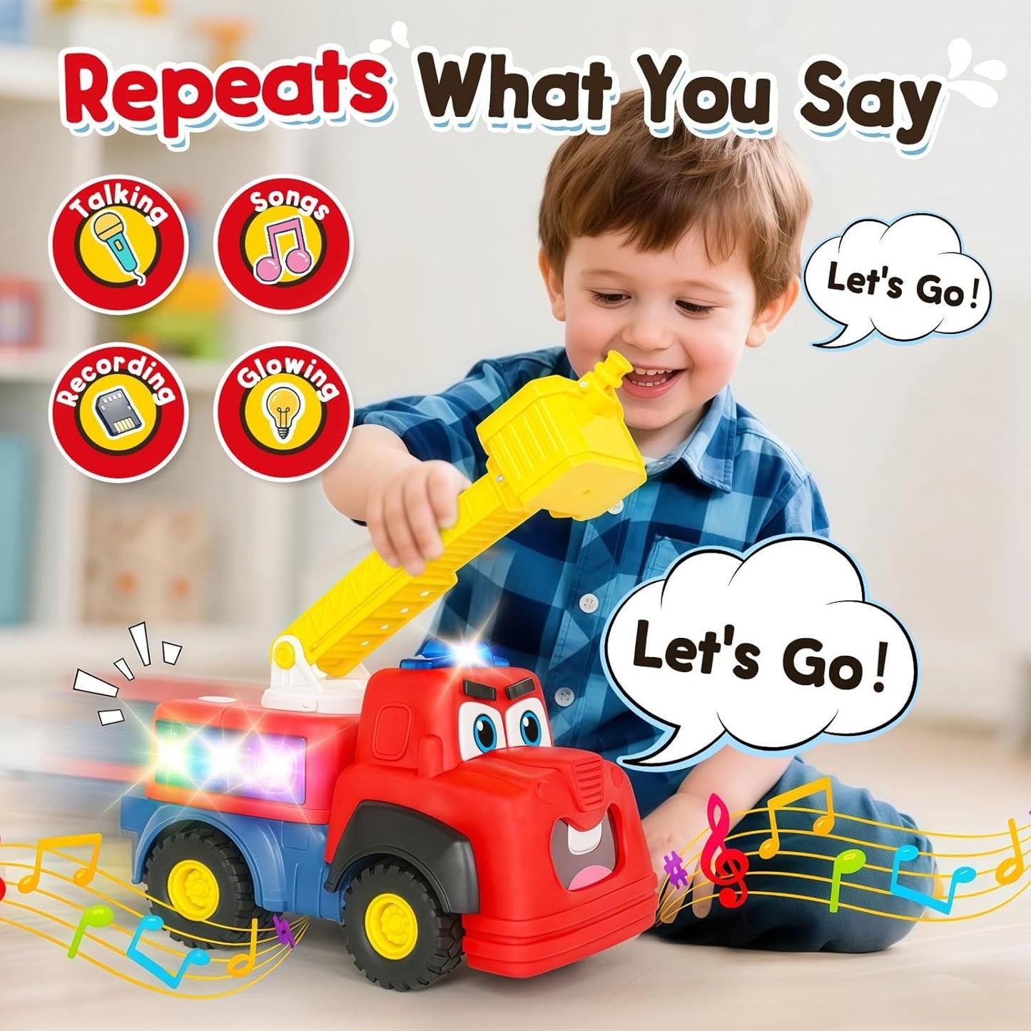 Interactive Talking Fire Truck Toy