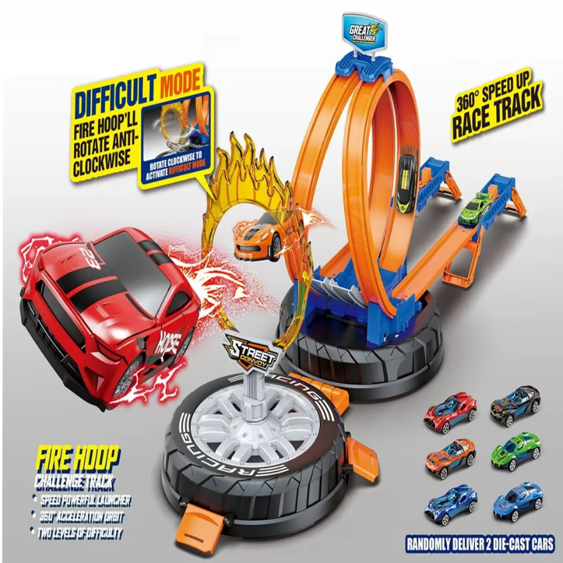 Toy Car Race Track Set Stunt Racing Playset with 360° Loop for Kids