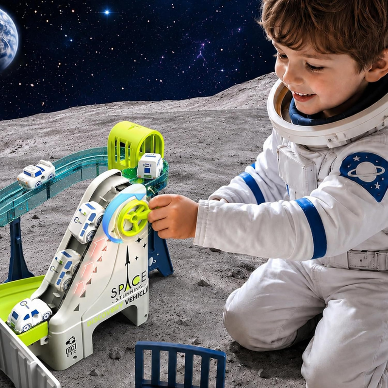 Space Explorer Truck Track Toy Playset for Kids Ages 3-8