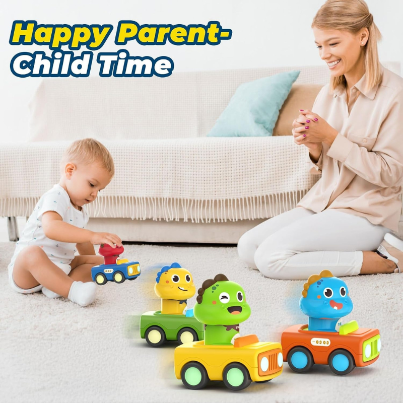 Press and Go Baby Animal Racing Car Toy for Toddlers 1-3