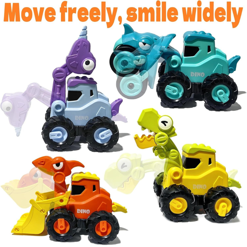 Press and Go Dino Construction Toy Car