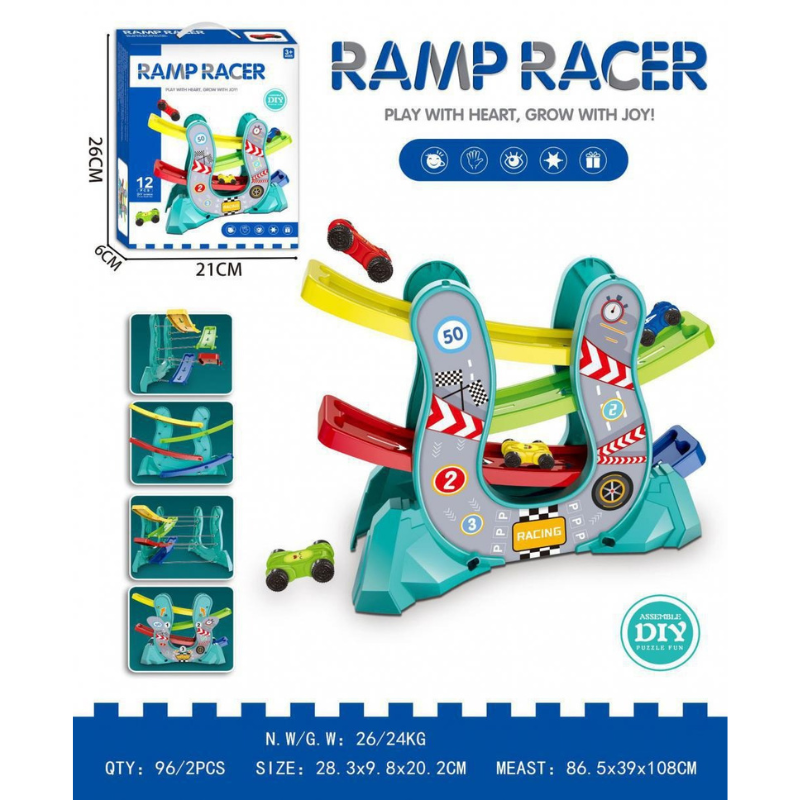 Racing Car Track Ramp Toy Playset