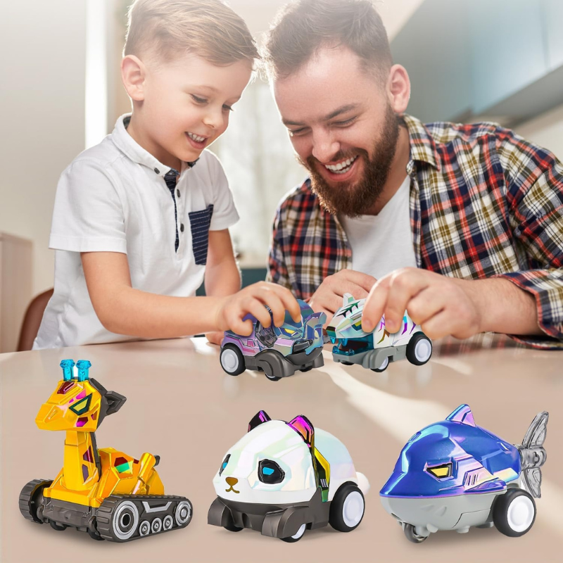 5-in-1 Transformer Pull Back Toy Cars for Ages 5-7