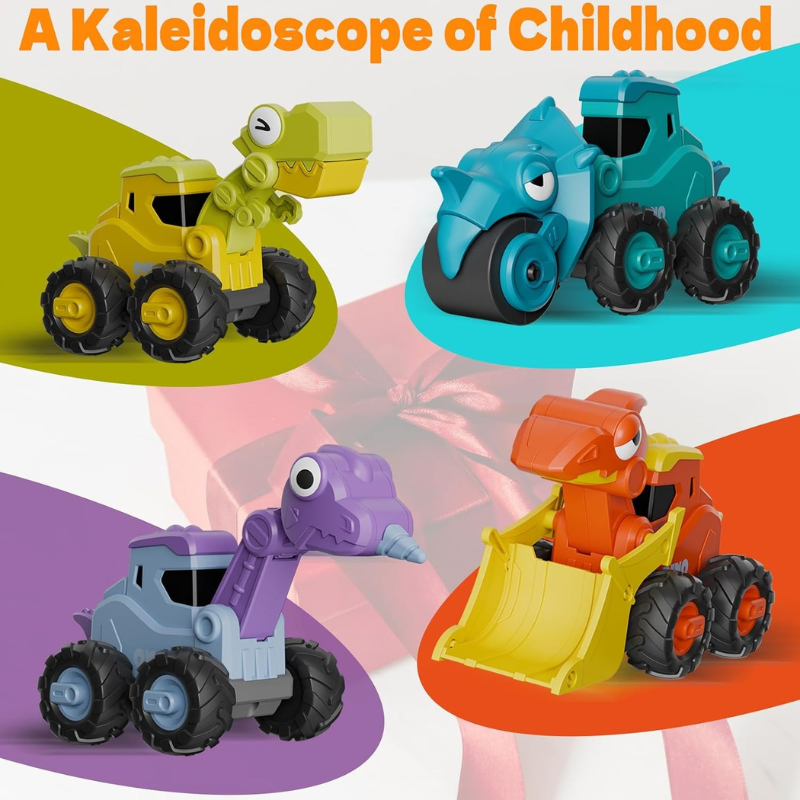 Press and Go Dino Construction Toy Car