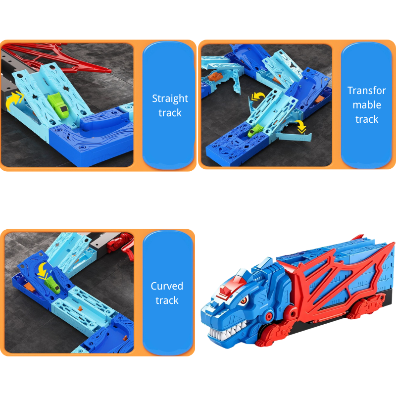 Dinosaur Track Race Car Toy Set