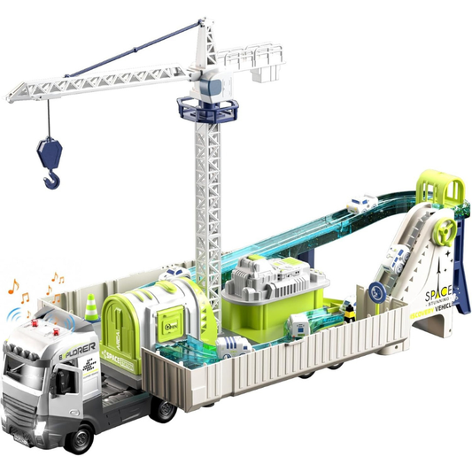 Space Explorer Truck Track Toy Playset for Kids Ages 3-8