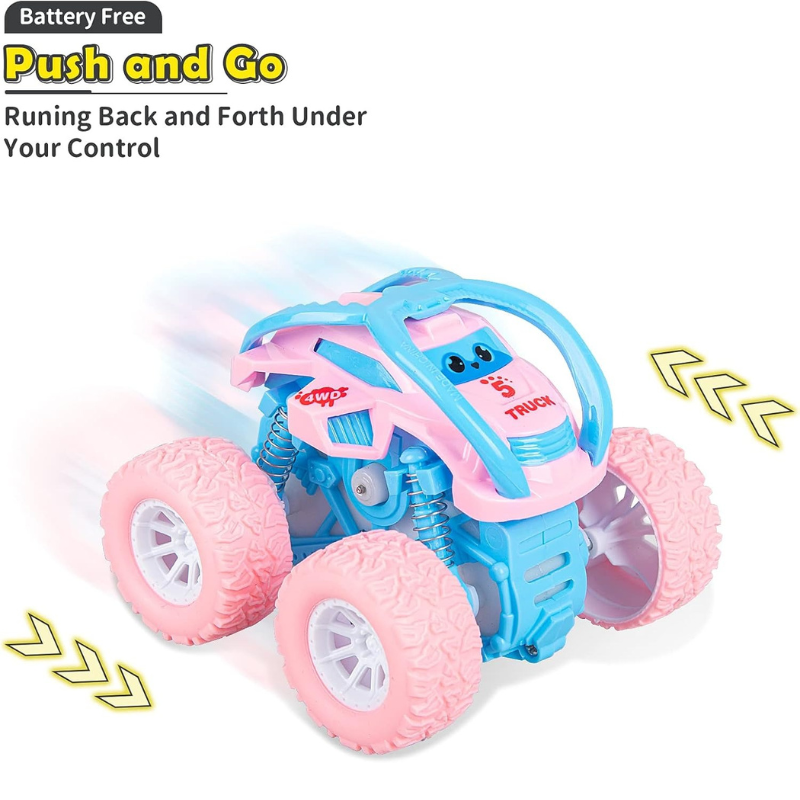 Pull Back Monster Truck Flip Stunt Car Toy for Girls Boys 2-6