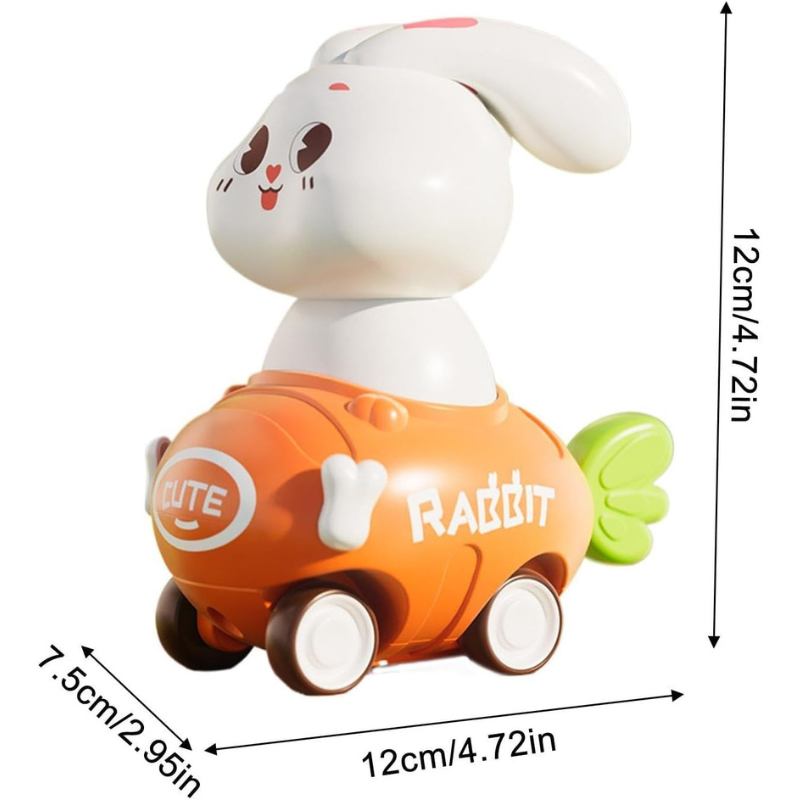 Friction Powered Rabbit Racing Car Toy