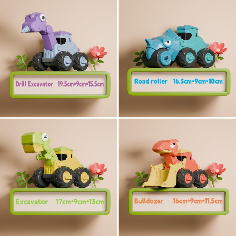 Press and Go Dino Construction Toy Car