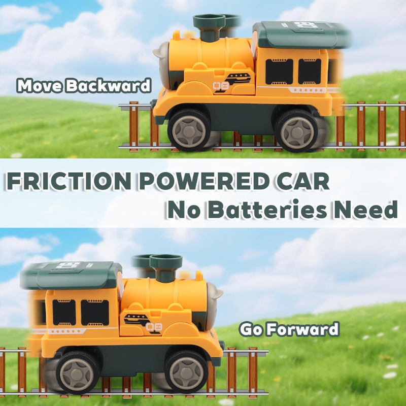 Friction Powered Stunt Car – Push and Go Toy