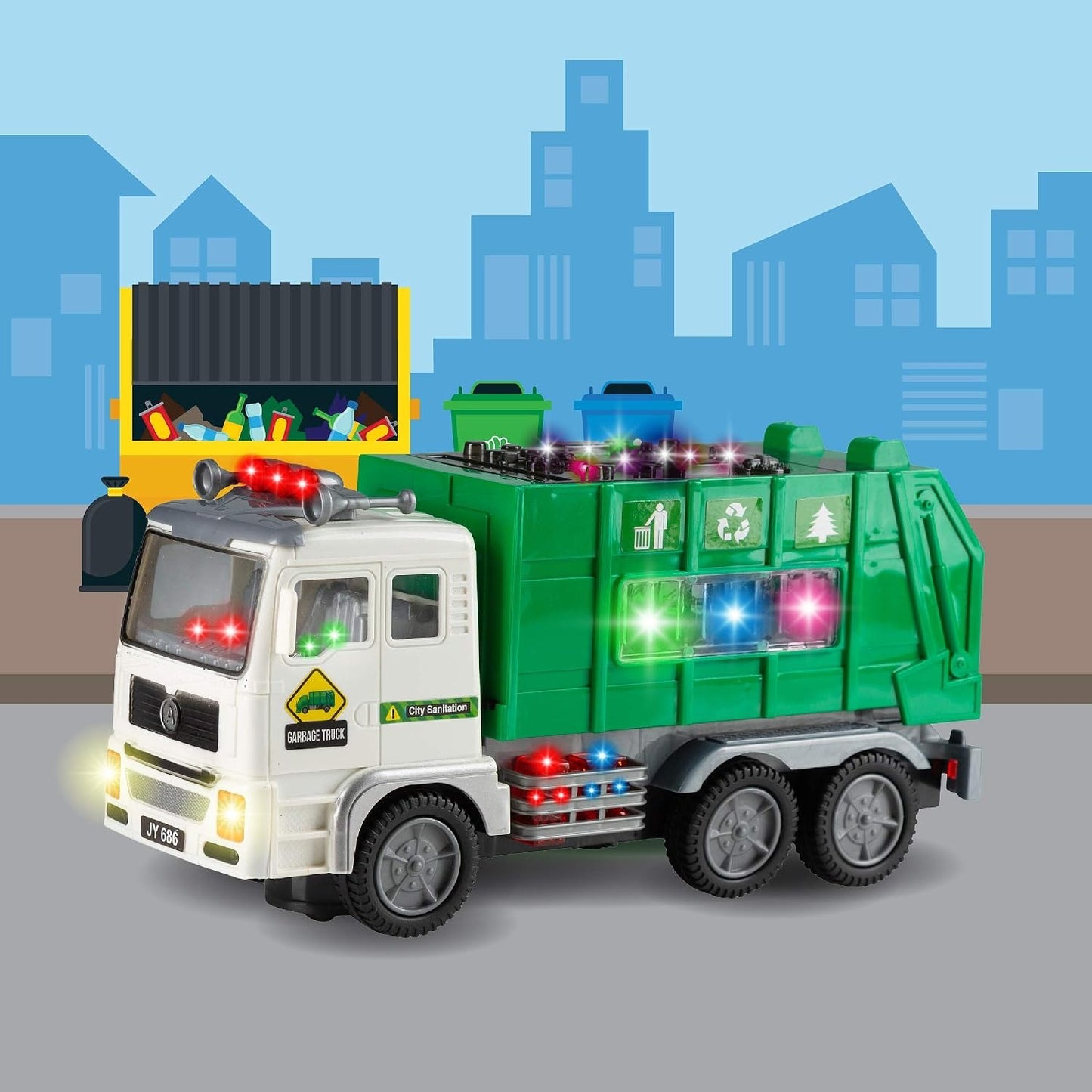 Toy Garbage Truck with 4D Lights & Sounds