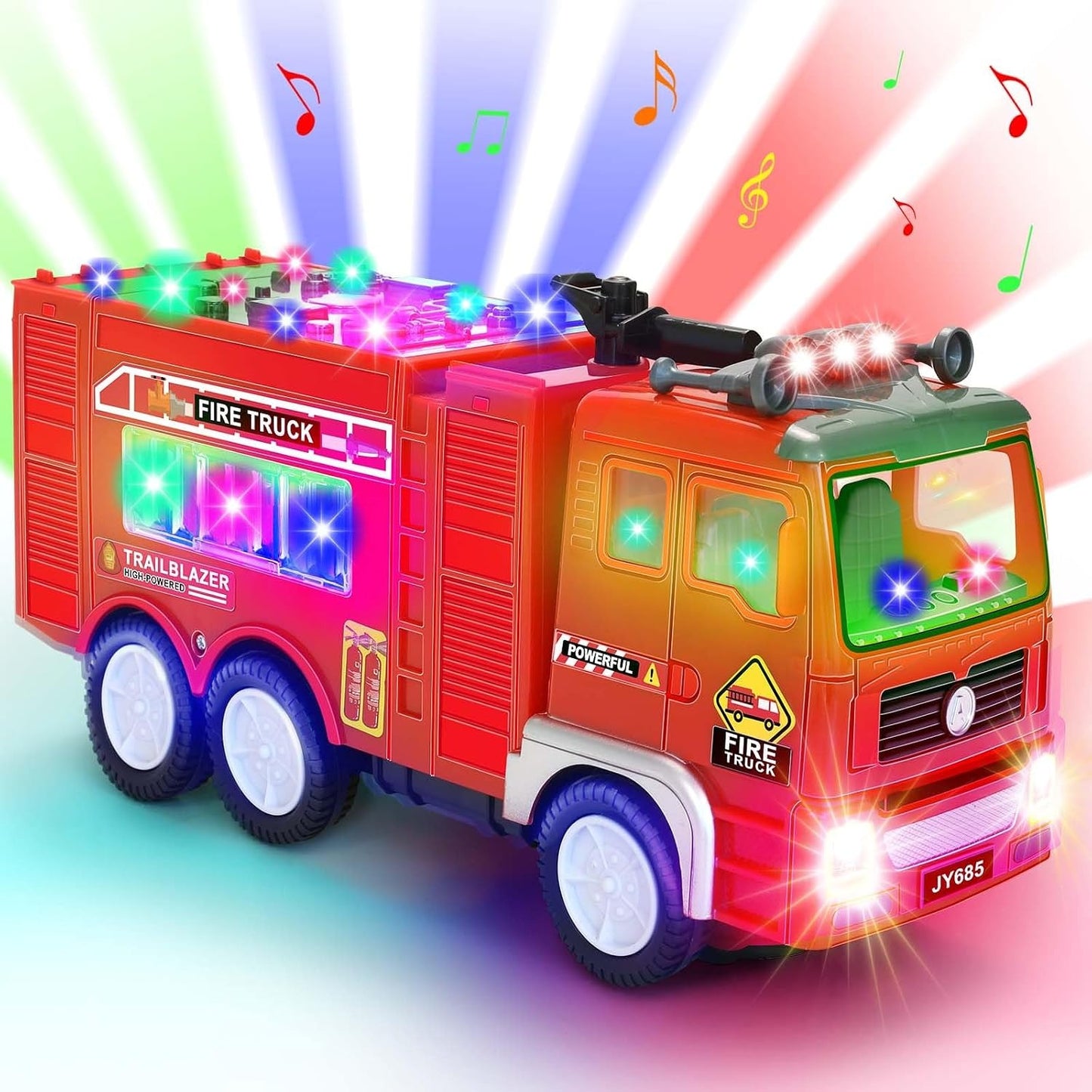 Fire Truck Toy with Music & 4D LED Lights