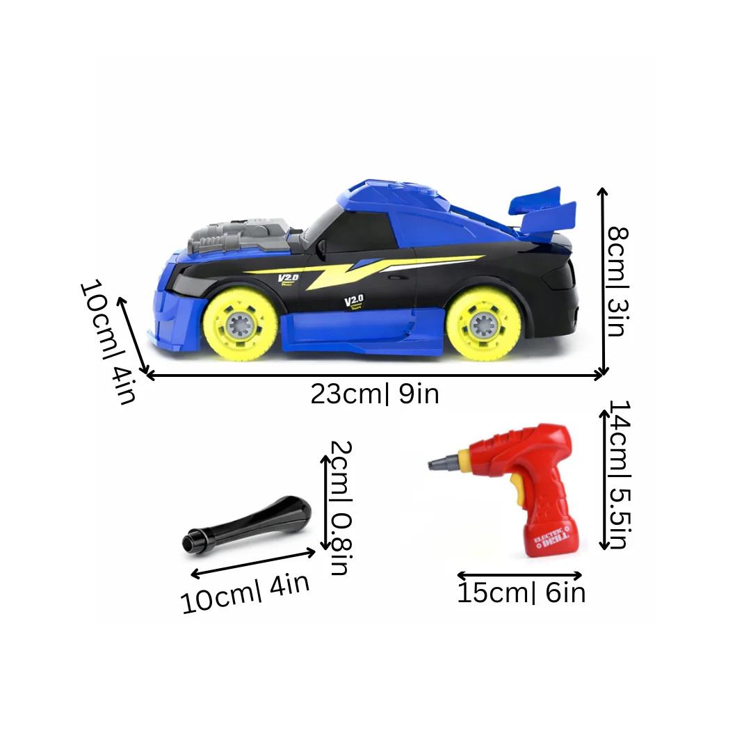 Kids' Take-Apart Car Building Toy with Lights & Sounds