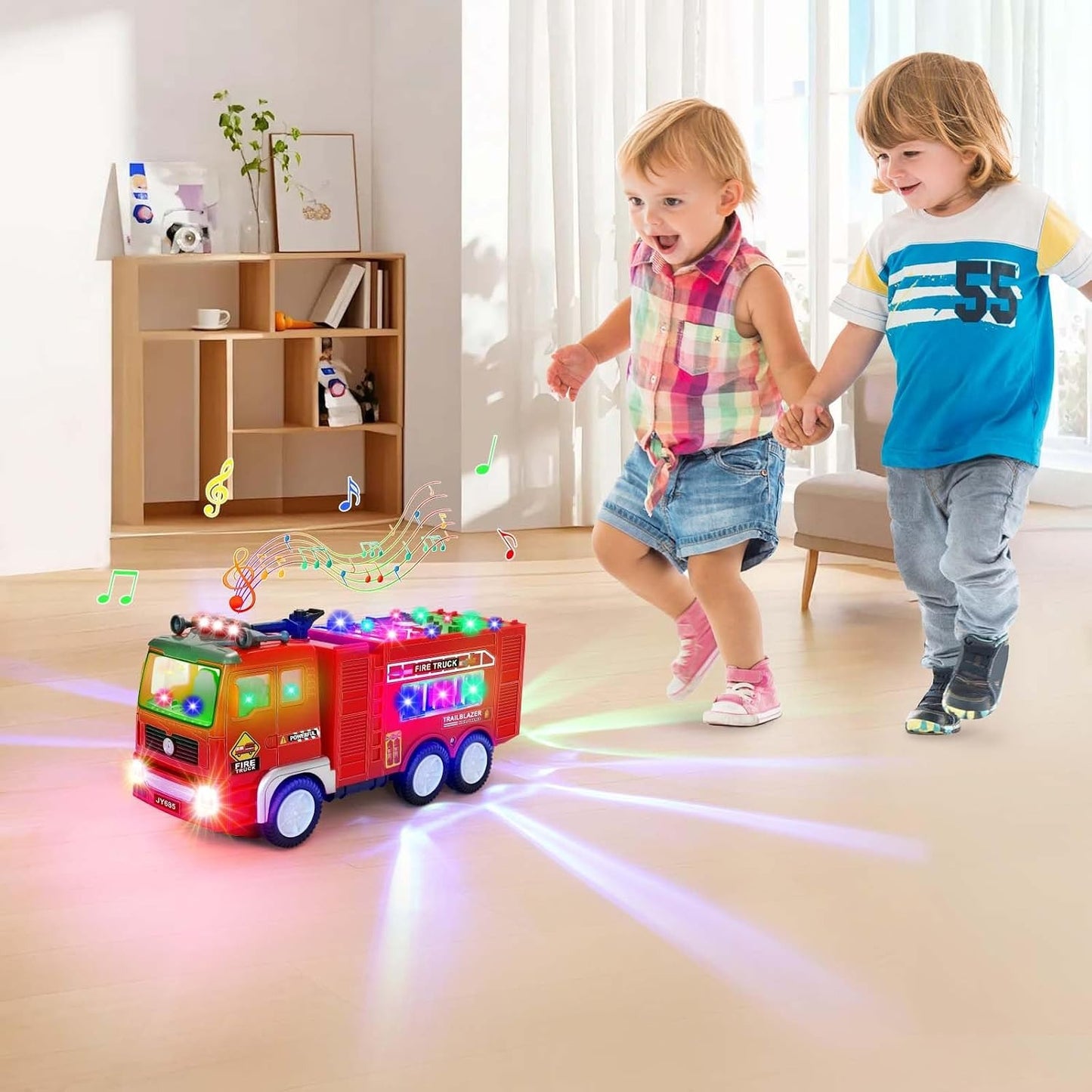 Fire Truck Toy with Music & 4D LED Lights